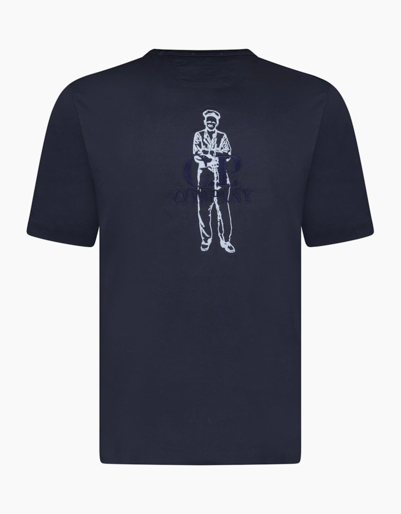 CP Company Mercerized Cotton Jersey Sailor T-Shirt Navy