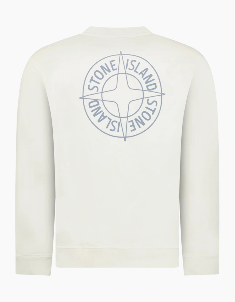 Stone Island Compass Print Logo Sweatshirt Ivory