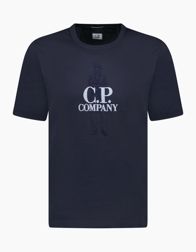CP Company Mercerized Cotton Jersey Sailor T-Shirt Navy