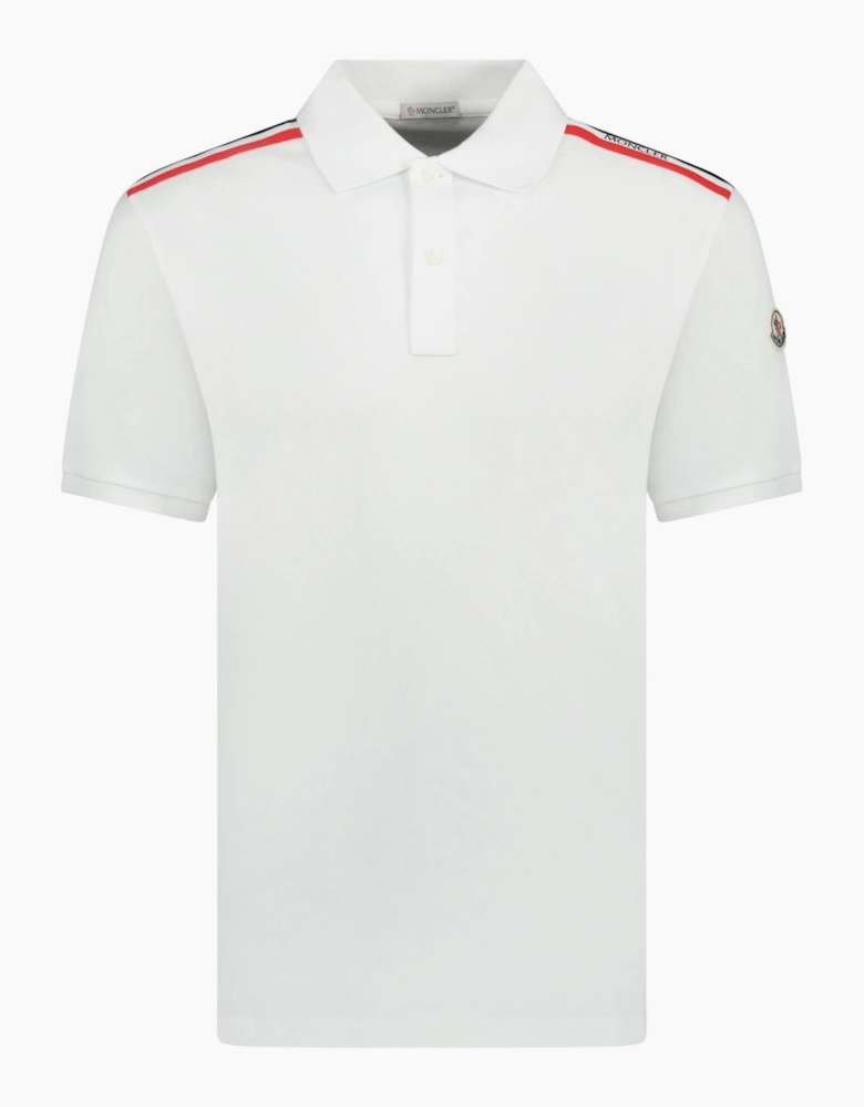 Moncler Shoulder Stripe Polo White