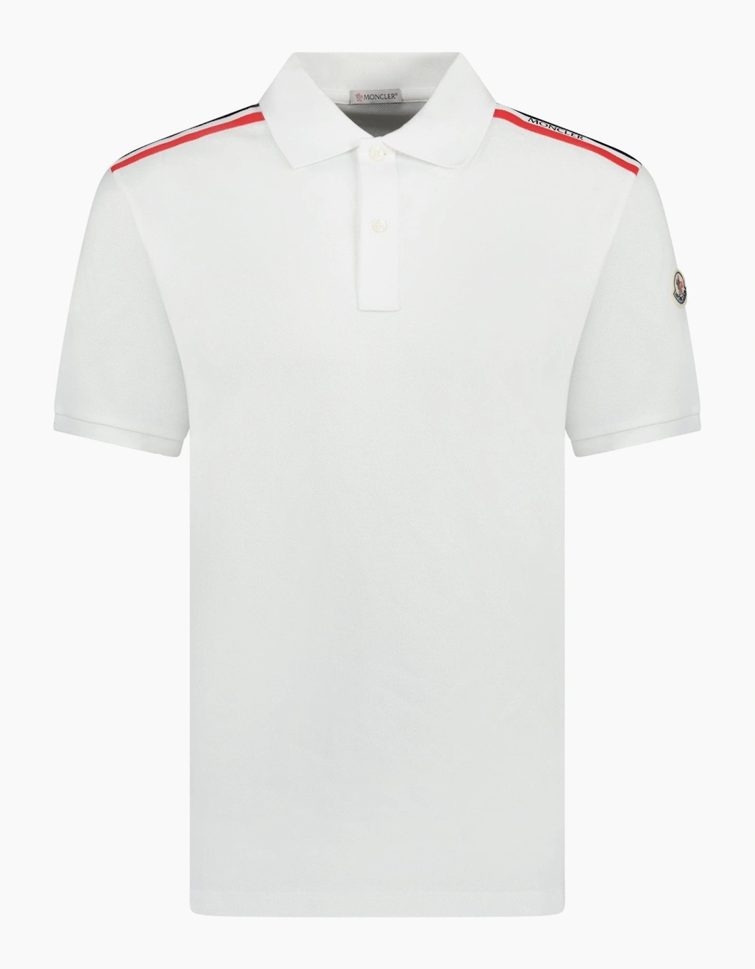 Moncler Shoulder Stripe Polo White