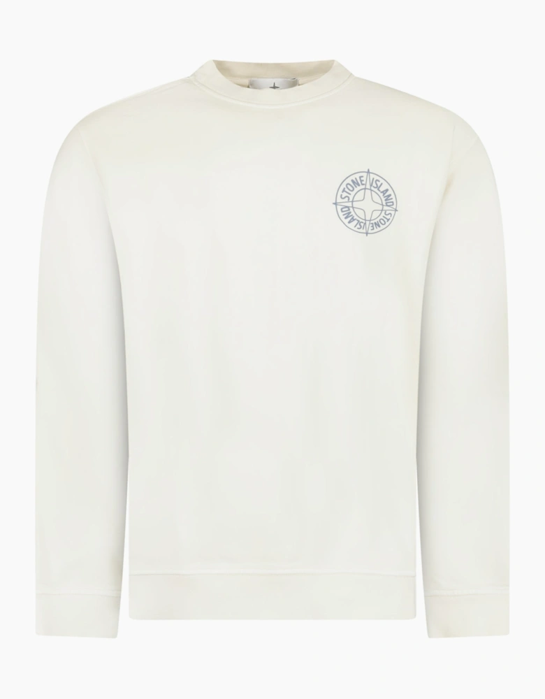 Stone Island Compass Print Logo Sweatshirt Ivory