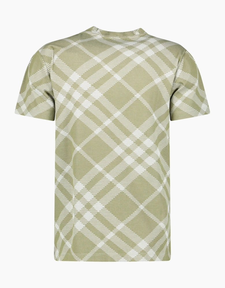 Burberry Check Stretch Cotton T-Shirt Dark Hunter/White