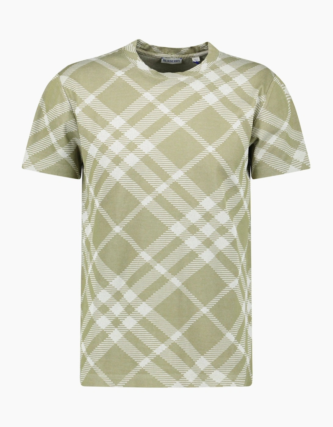 Burberry Check Stretch Cotton T-Shirt Dark Hunter/White