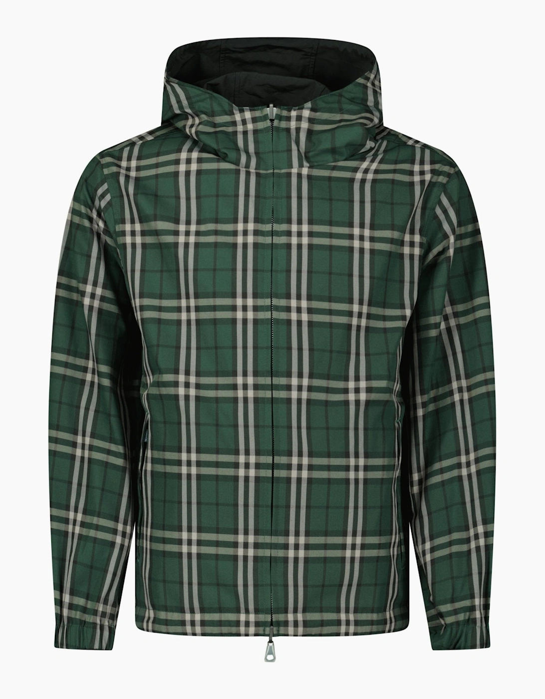 Burberry 'Stanford' Zip-Up Check Reversible Hooded Jacket Black & Check