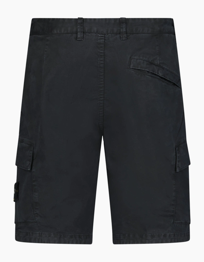Stone Island Organic Cotton Stretch Broken Twill 'Old Effect' Shorts Black