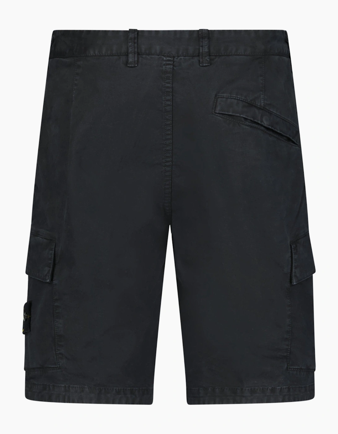 Stone Island Organic Cotton Stretch Broken Twill 'Old Effect' Shorts Black