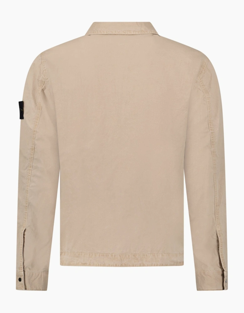 Stone Island Brushed Organic Cotton Overshirt Desert
