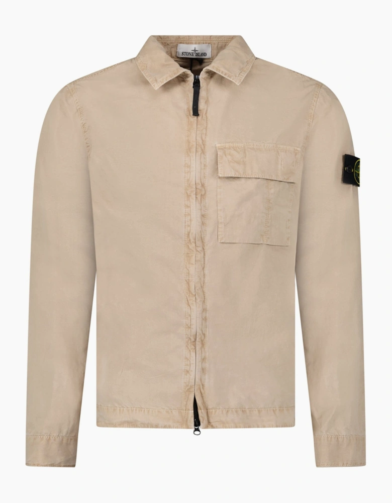 Stone Island Brushed Organic Cotton Overshirt Desert