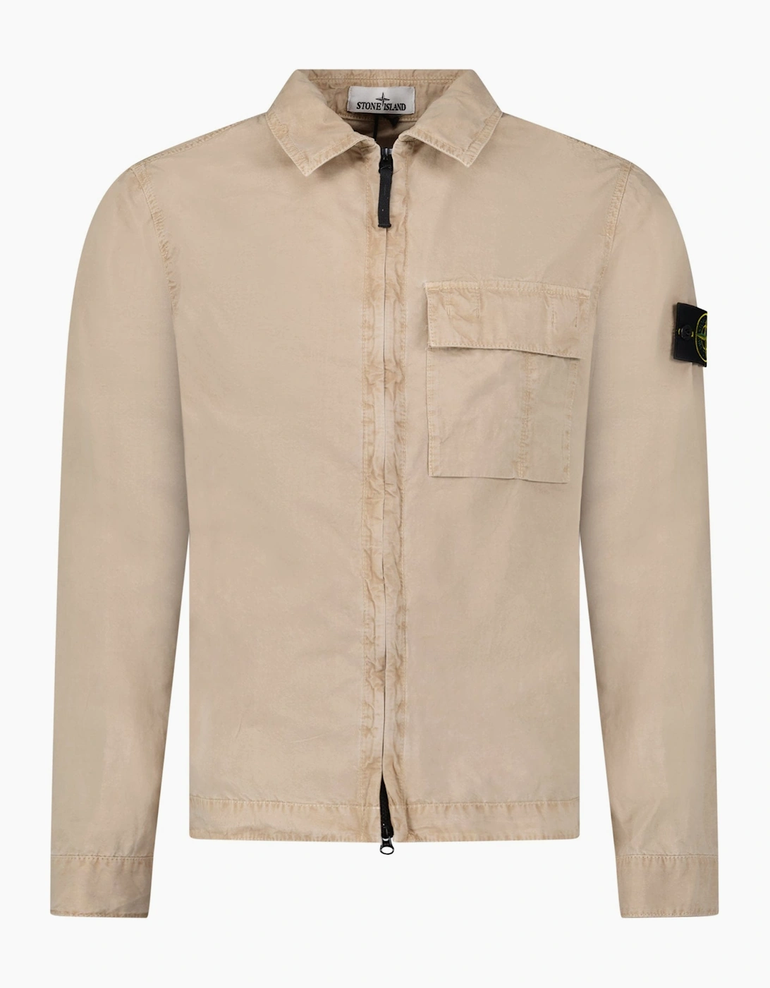 Stone Island Brushed Organic Cotton Overshirt Desert