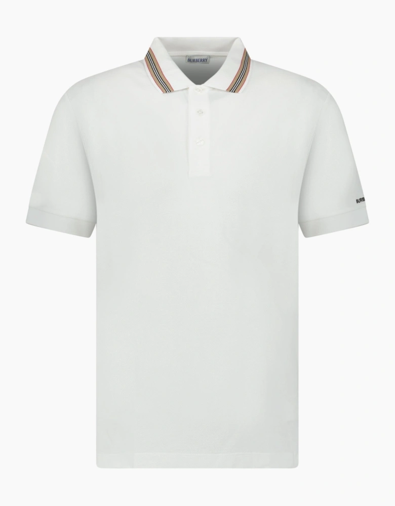 Burberry ‘Hartford’ Striped Check Polo White