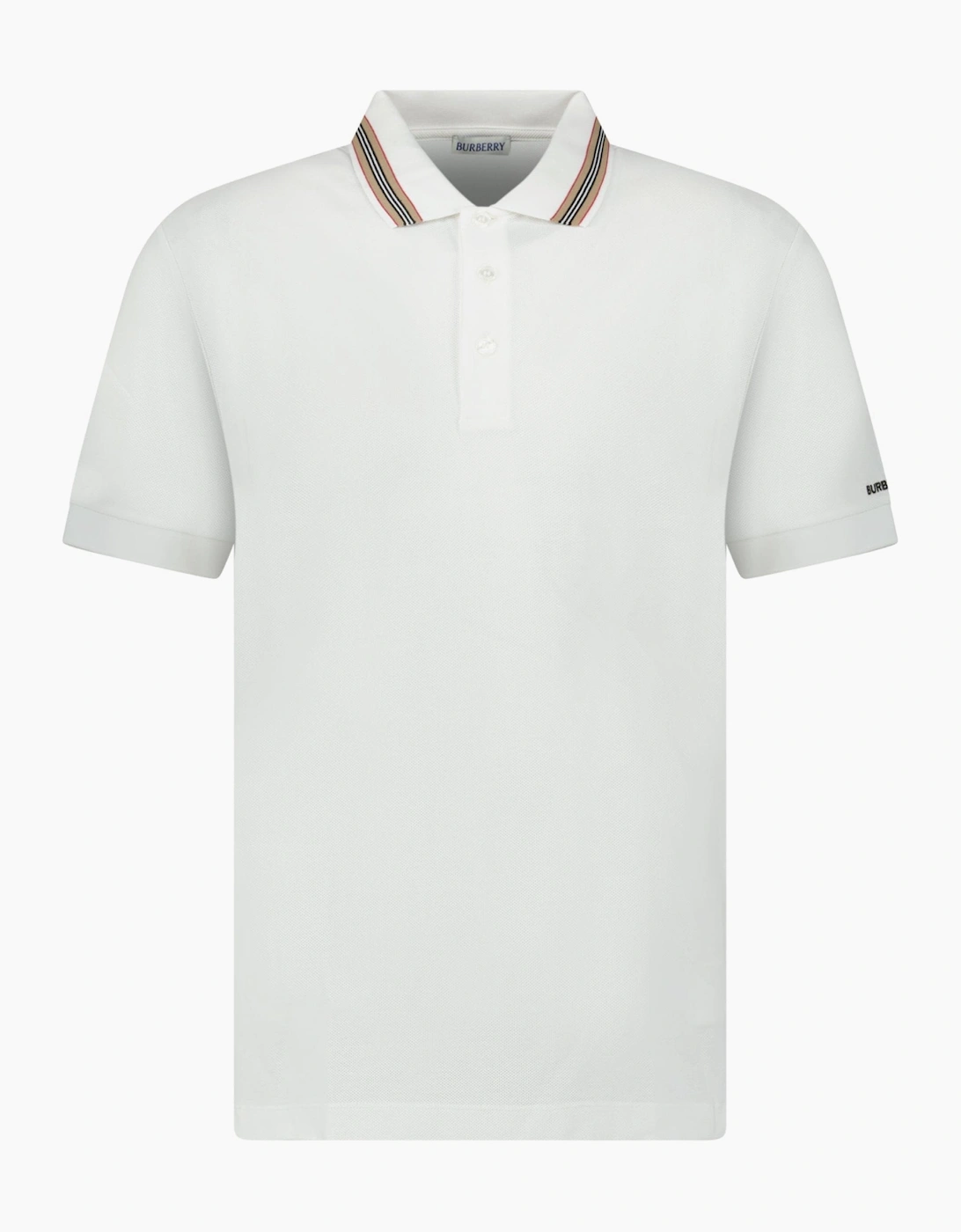 Burberry Men's Burberry ‘Hartford’ Striped Check Polo White