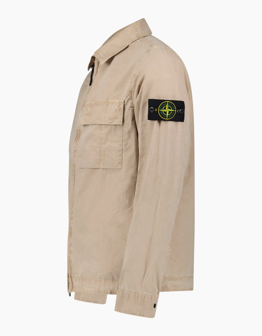 Stone Island Brushed Organic Cotton Overshirt Desert