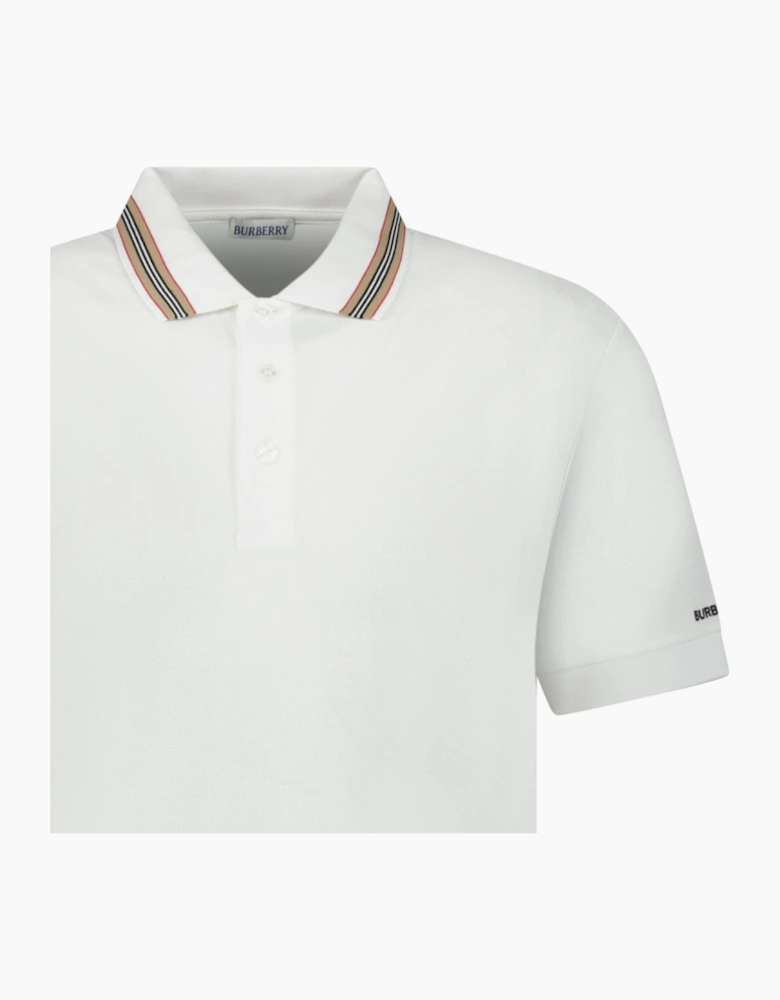 Burberry ‘Hartford’ Striped Check Polo White