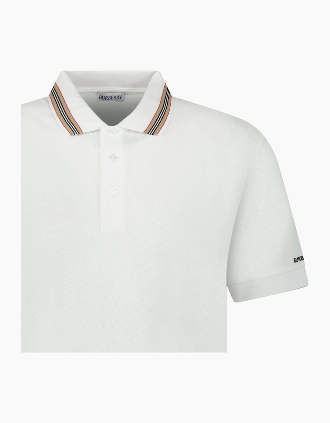 Burberry ‘Hartford’ Striped Check Polo White