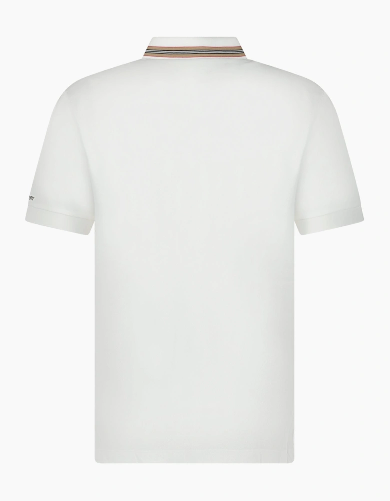 Burberry ‘Hartford’ Striped Check Polo White