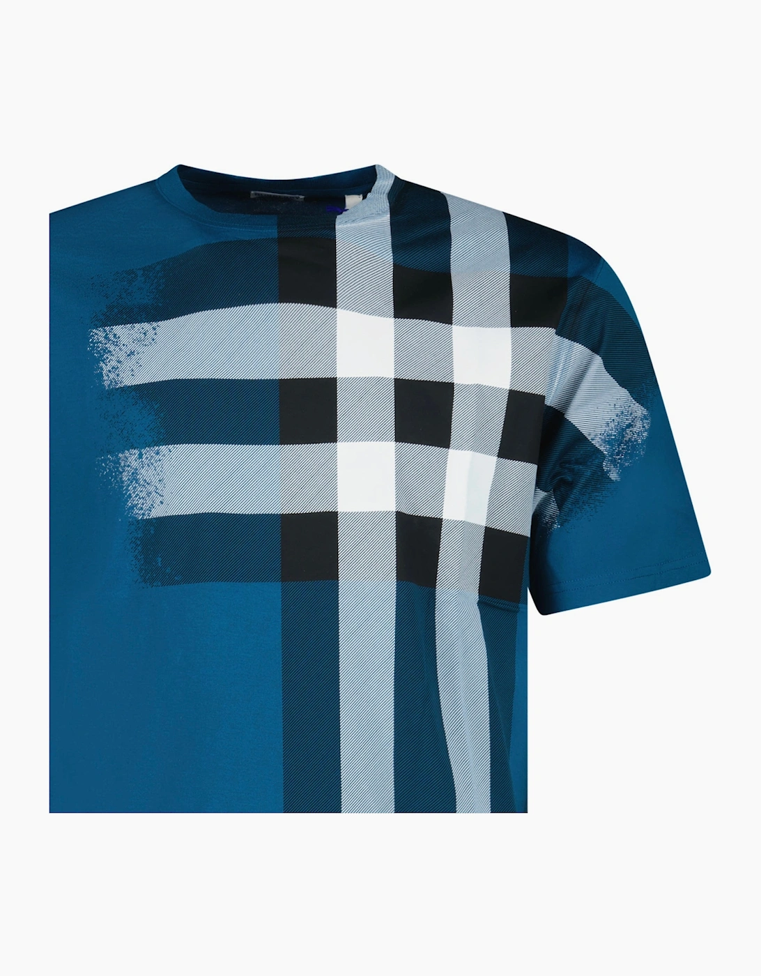 Burberry Ellison Check Print T-Shirt in Pacific Blue