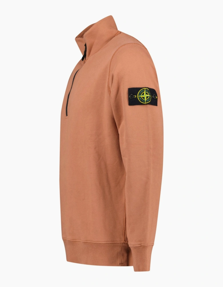 Stone Island Quarter Zip Sweatshirt Rust