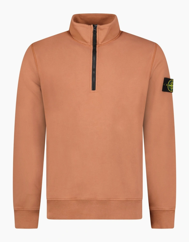 Stone Island Quarter Zip Sweatshirt Rust