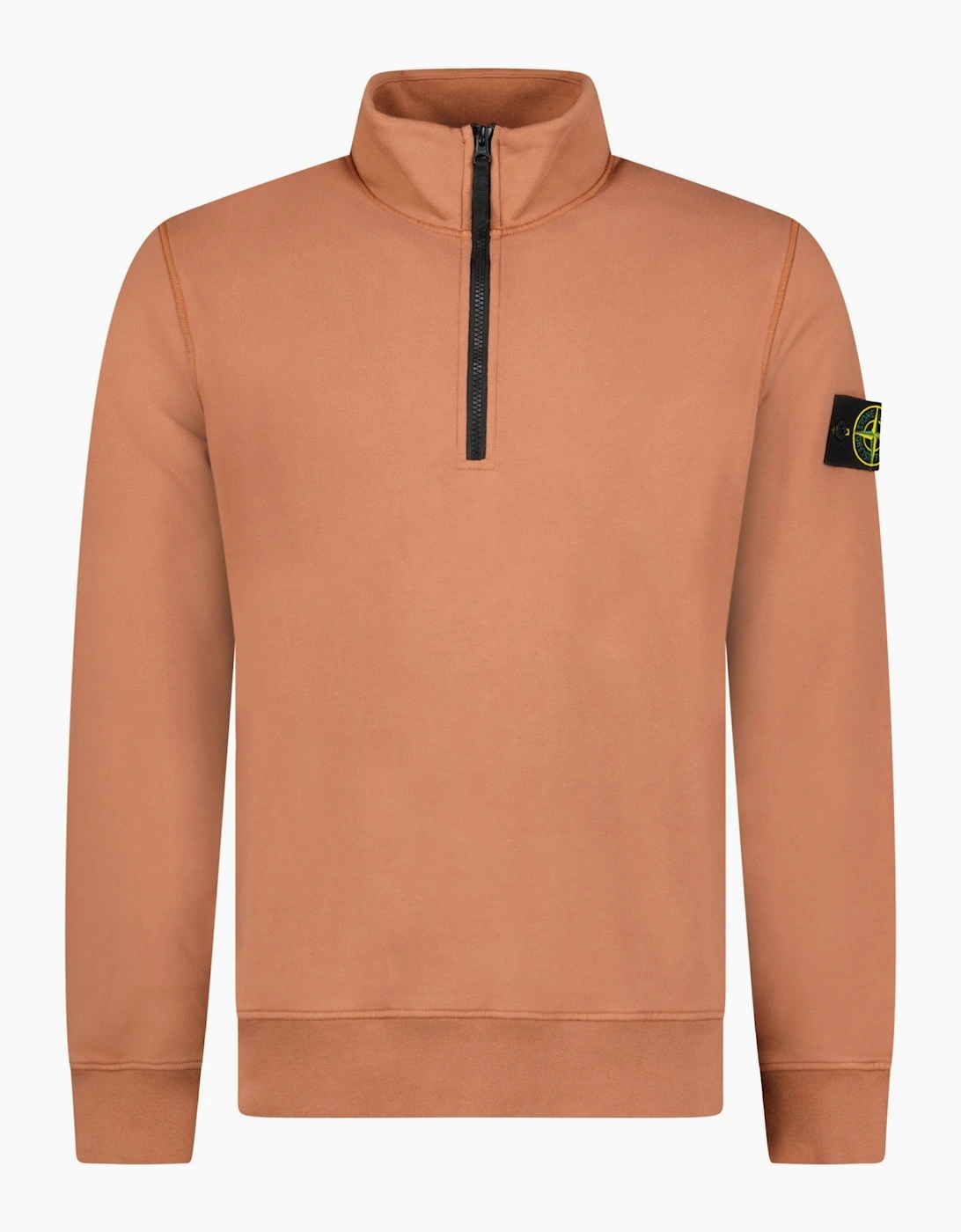 Stone Island Quarter Zip Sweatshirt Rust