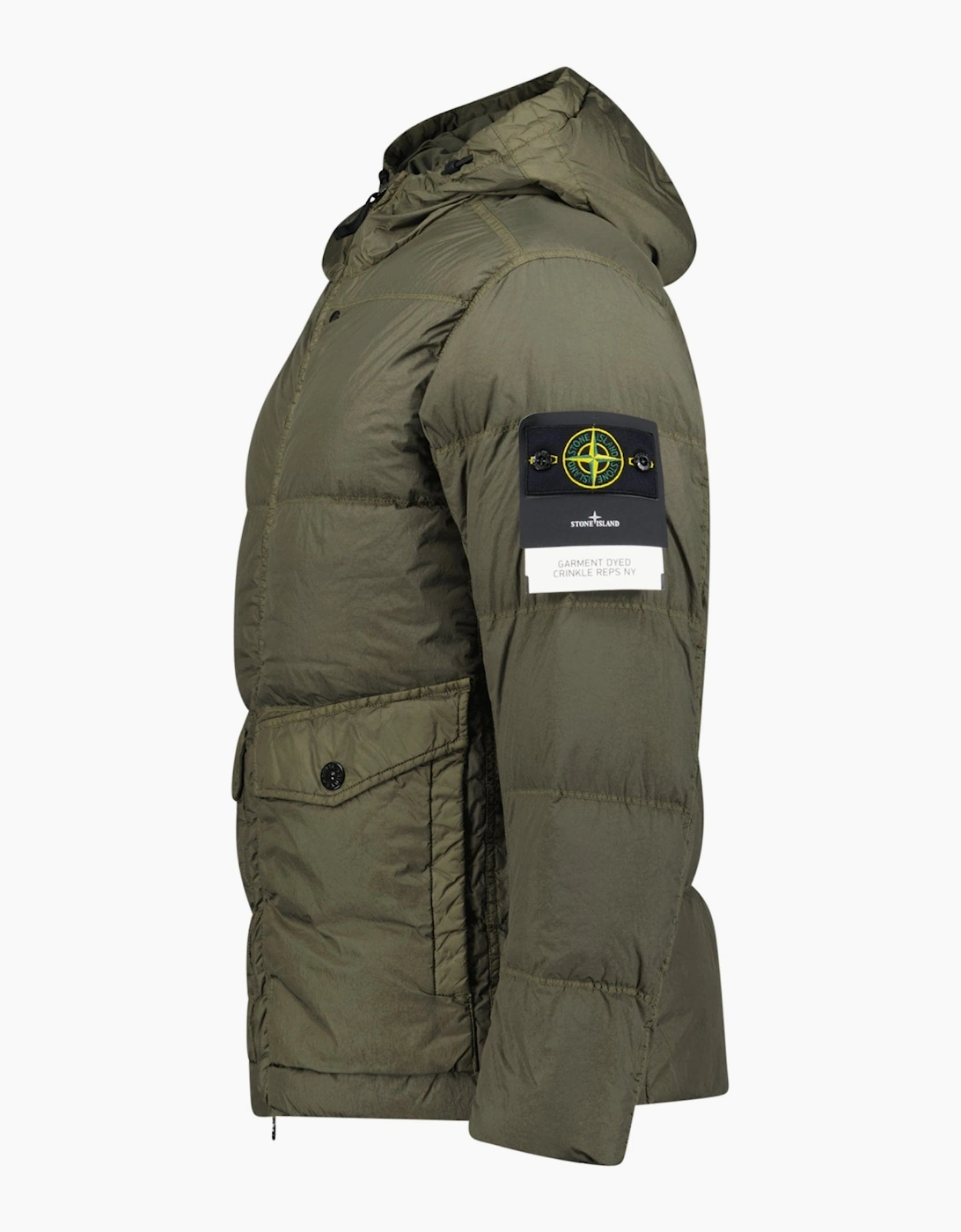 Stone Island Crinkle Reps NY Down Jacket Military Green