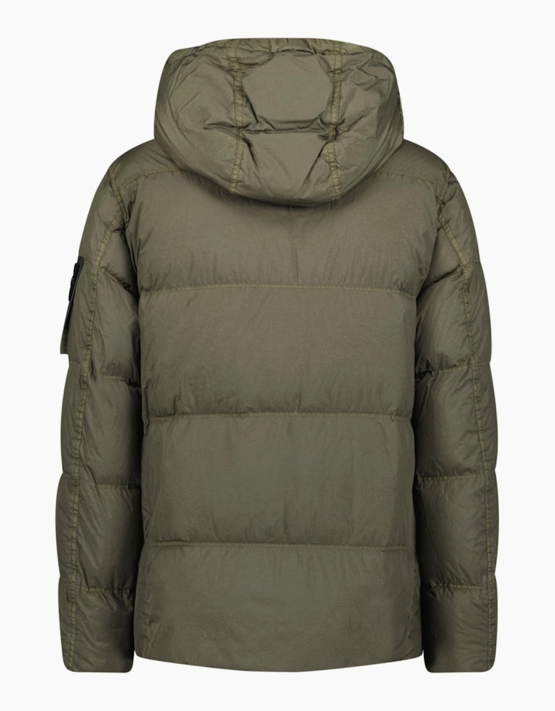 Stone Island Crinkle Reps NY Down Jacket Military Green