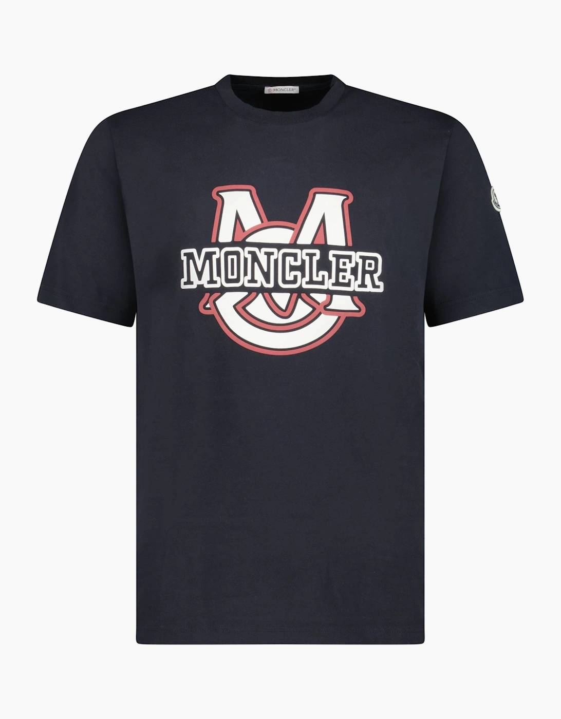 Moncler Logo Print T-Shirt Navy
