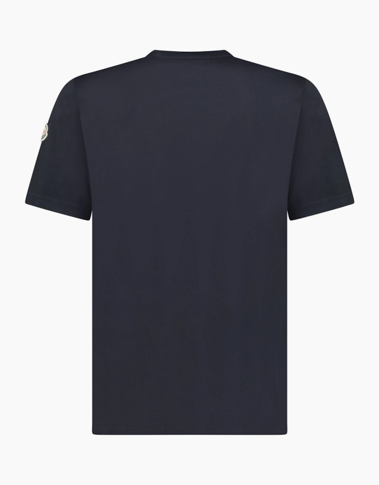 Moncler Logo Print T-Shirt Navy