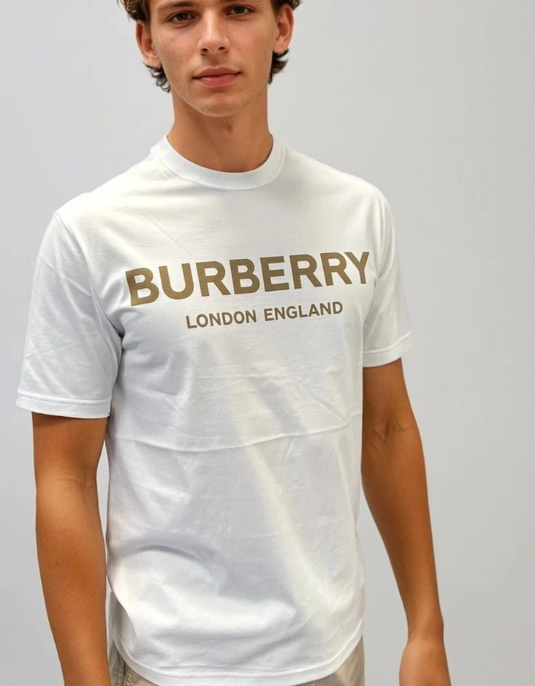 Burberry 'Ellison' Logo Print T-Shirt White