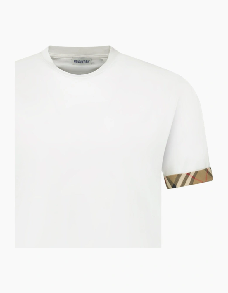 Burberry 'Ellison' Organic Cotton Check Sleeve White