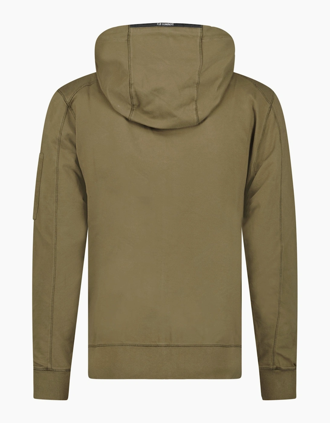 CP Company Light Fleece Lens Zip Hoodie Khaki
