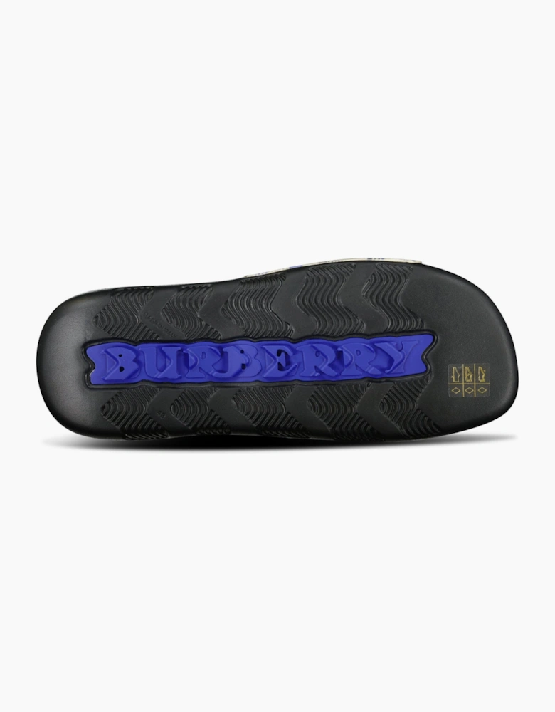 Burberry Dive Checked Sliders Sand