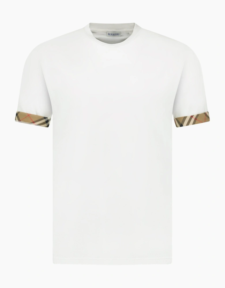 Burberry 'Ellison' Organic Cotton Check Sleeve White