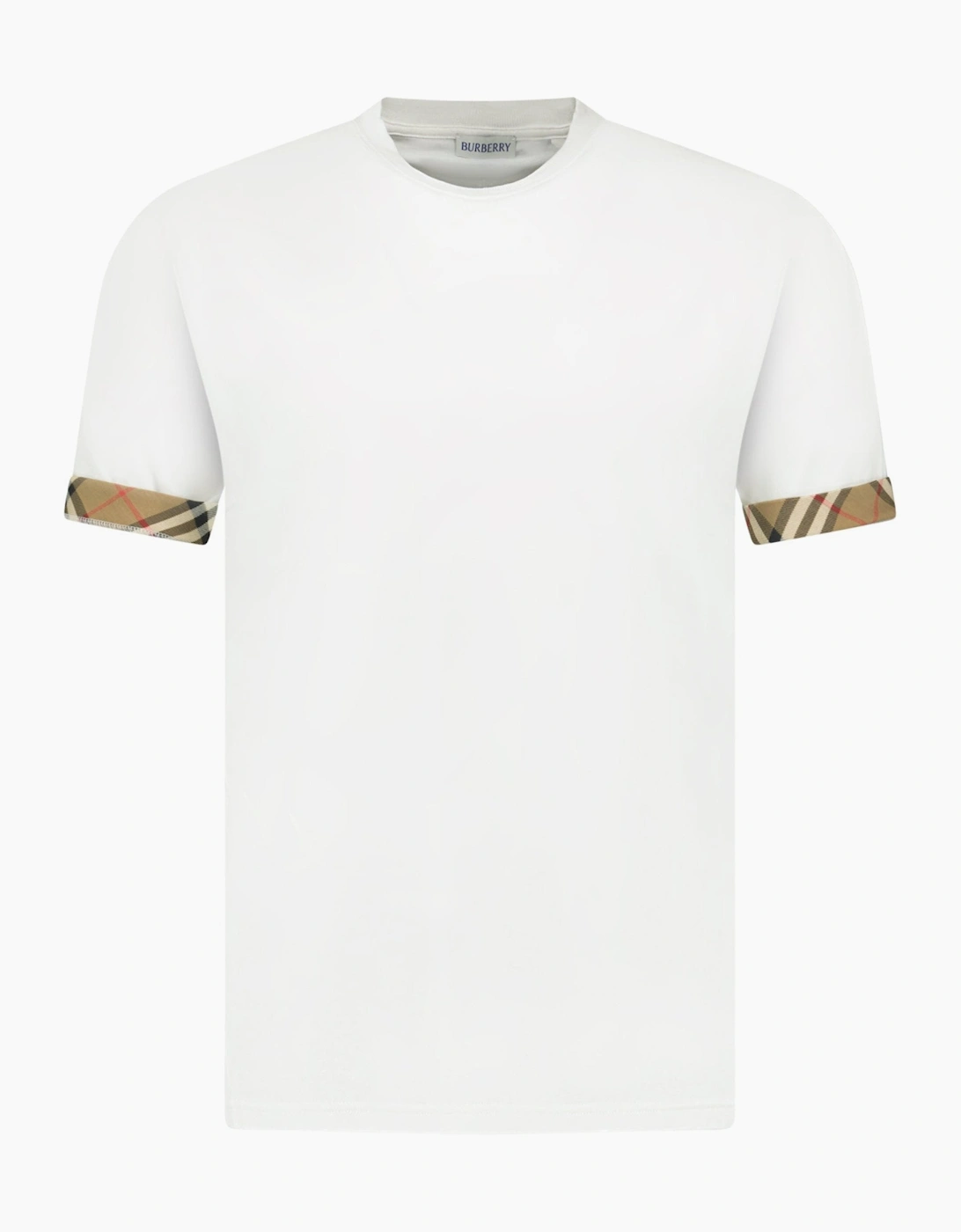 Burberry 'Ellison' Organic Cotton Check Sleeve White