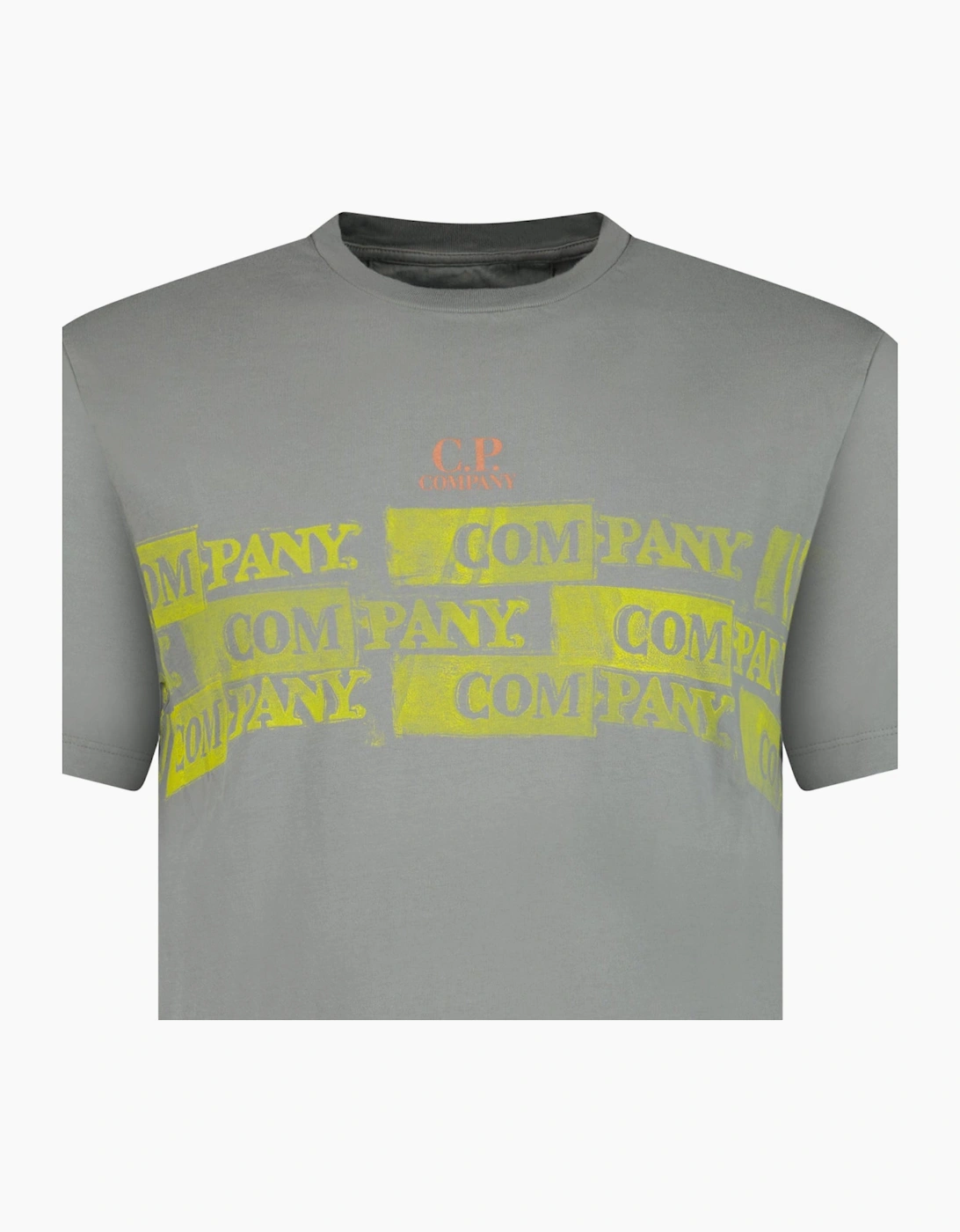 CP Company Hand Print Horizontal Logo T-Shirt Grey