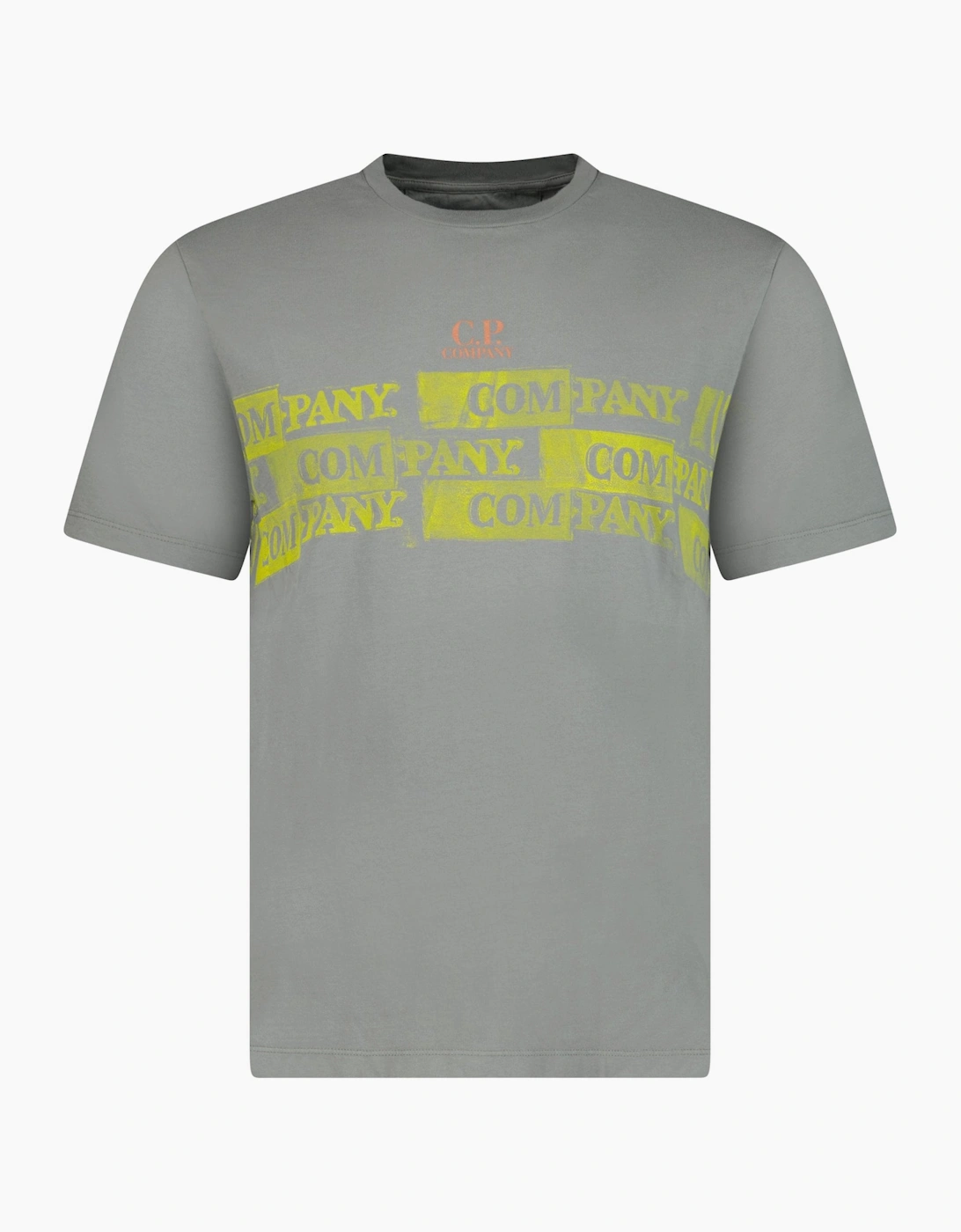 CP Company Hand Print Horizontal Logo T-Shirt Grey
