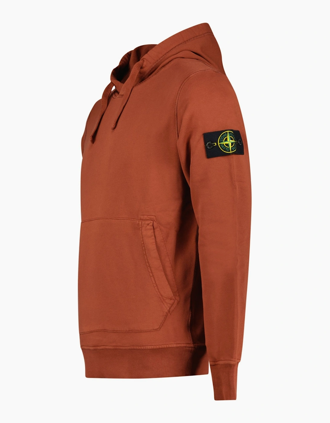 Stone Island Cotton Hoodie Sweatshirt Brick Red