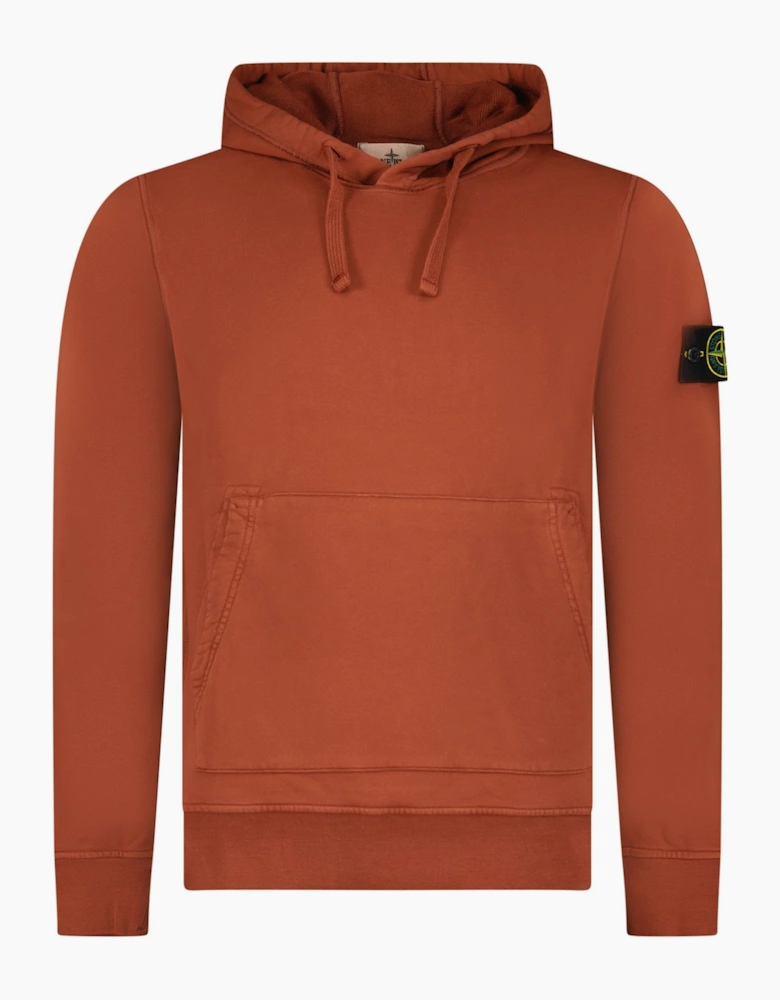 Stone Island Cotton Hoodie Sweatshirt Brick Red