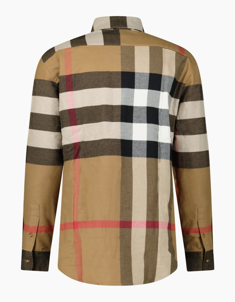 Burberry 'Claverdon' Check Shirt in Taupe Brown