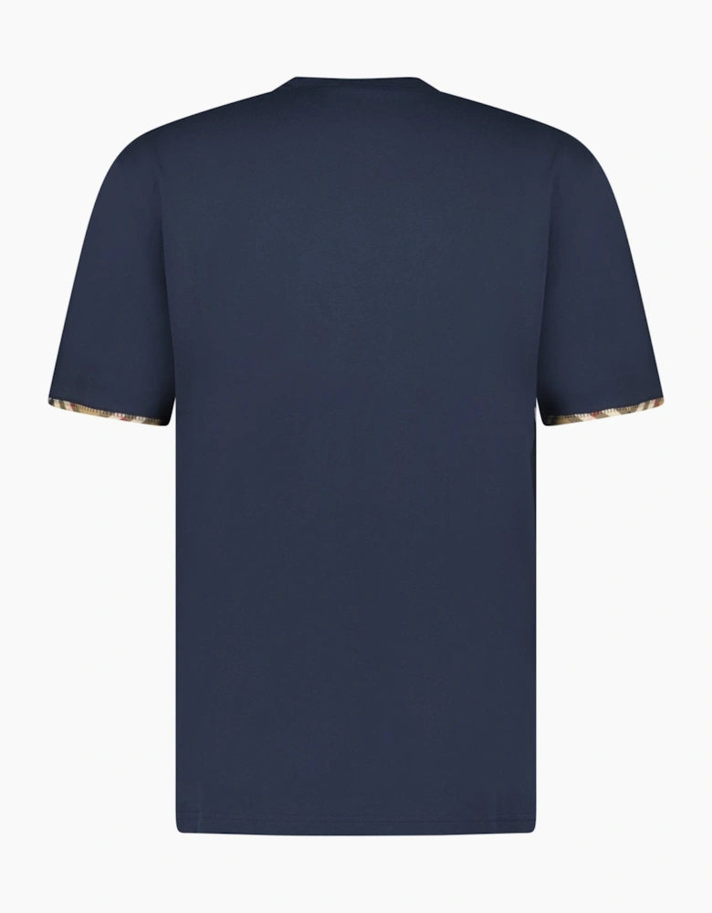 Burberry 'Ellison' Organic Cotton Check Sleeve Navy