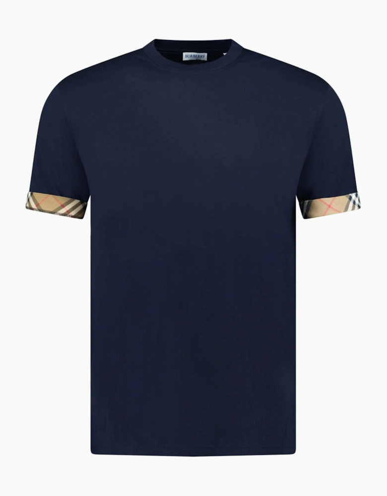 Burberry 'Ellison' Organic Cotton Check Sleeve Navy