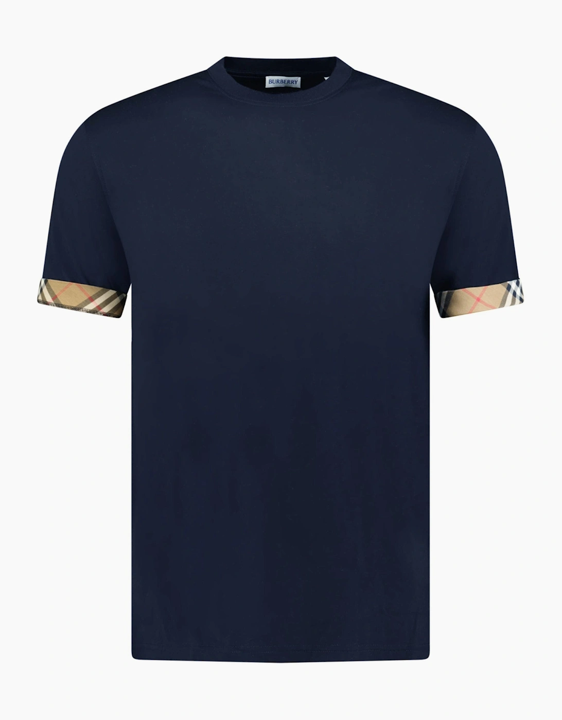 Burberry 'Ellison' Organic Cotton Check Sleeve Navy