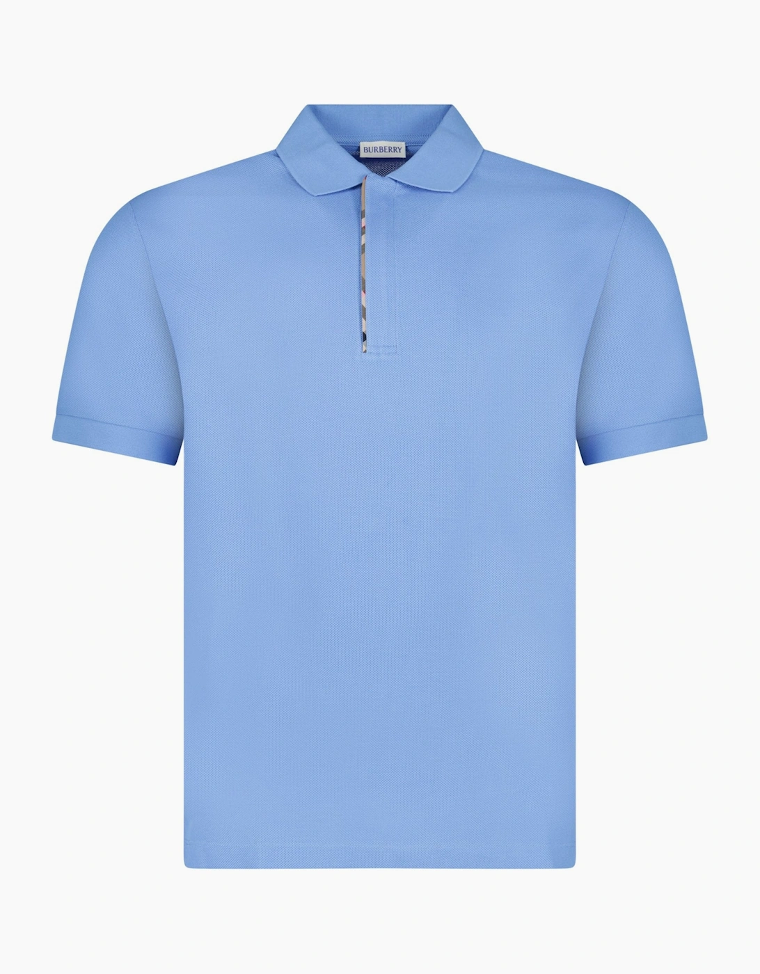 Burberry ‘Hartford’ Zip Check Polo Blue