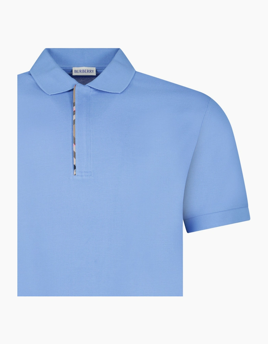 Burberry ‘Hartford’ Zip Check Polo Blue
