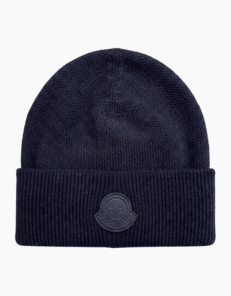 Moncler Logo Beanie Navy