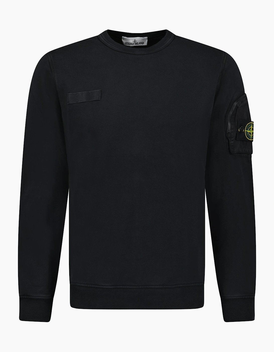 Stone Island Zip Sleeve Pocket Sweatshirt Black