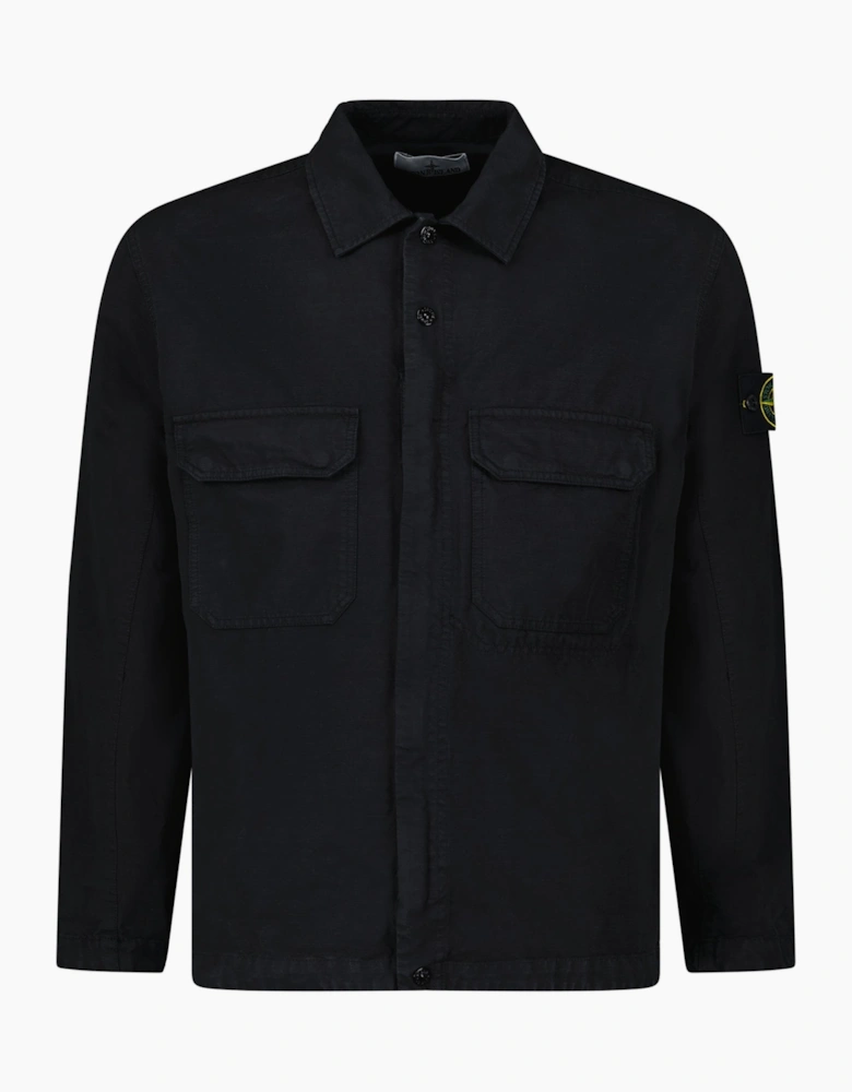 Stone Island Organic Cotton Ripstop Overshirt Black