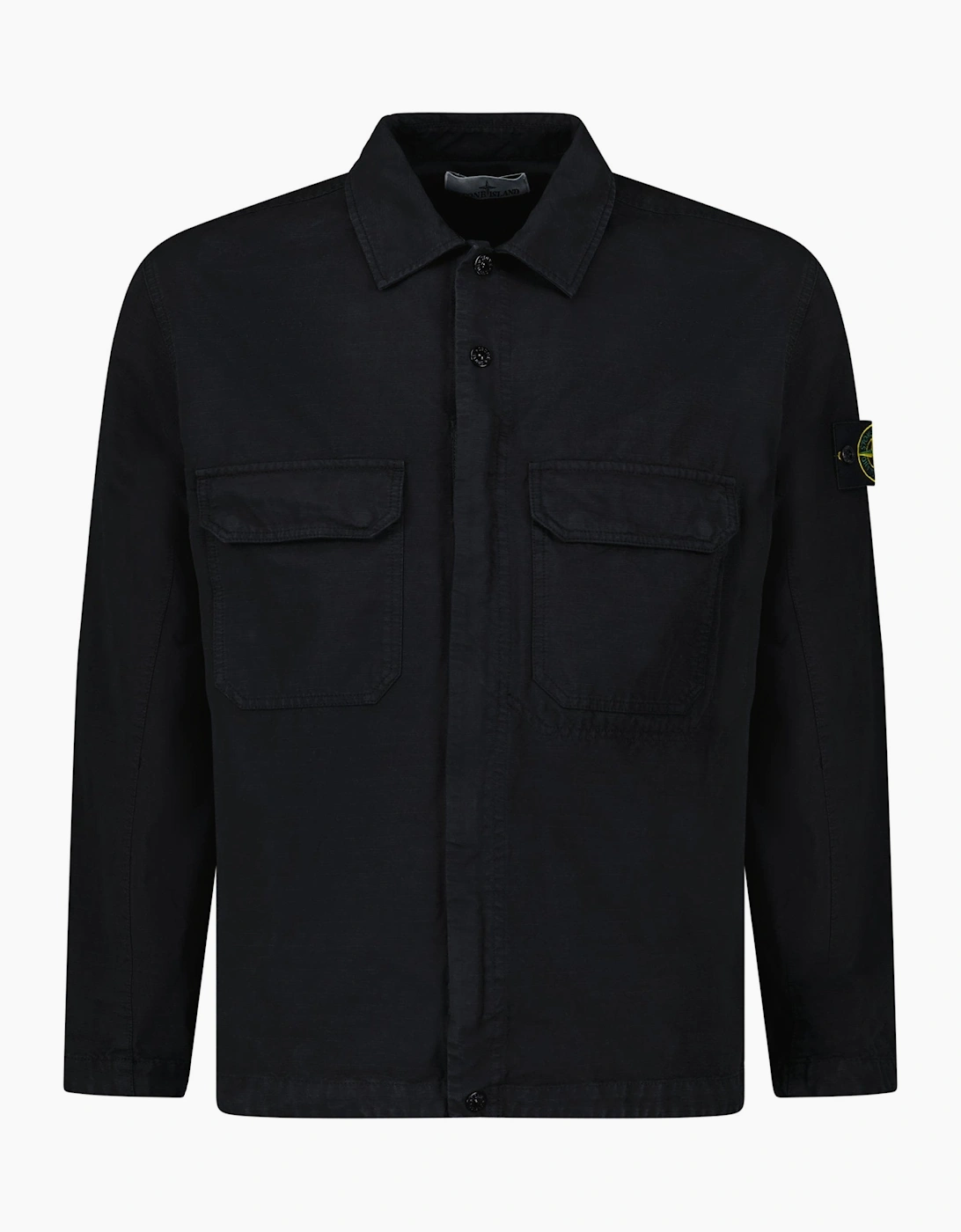 Stone Island Organic Cotton Ripstop Overshirt Black