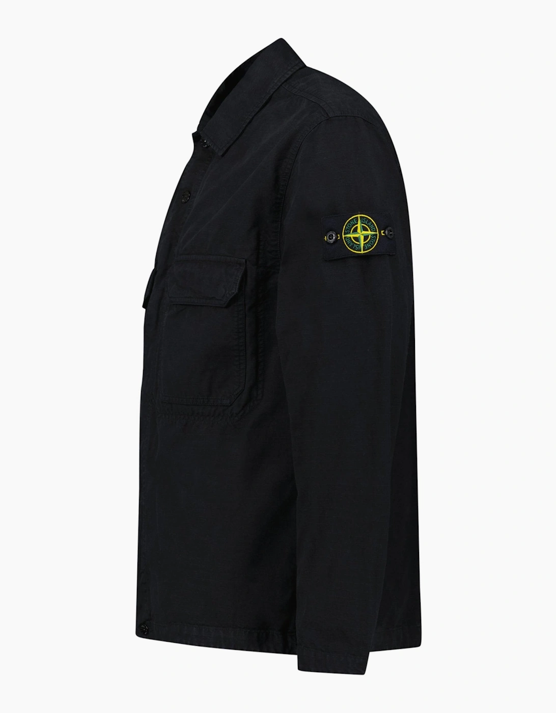 Stone Island Organic Cotton Ripstop Overshirt Black