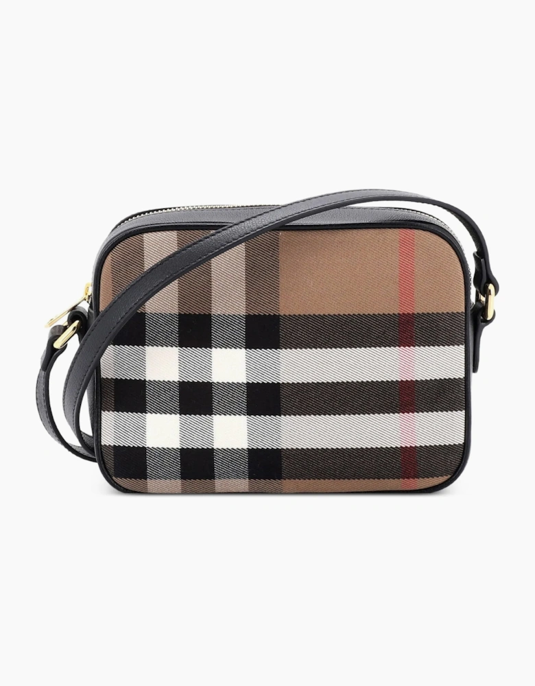Burberry Camera Leather Cross Body Shoulder Bag Black